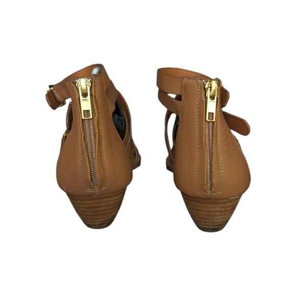 Kelsi Dagger Arlington Gladiator Sandal Almond Leather KDB Wedge Heel Womens 9.5 - Picture 4 of 7